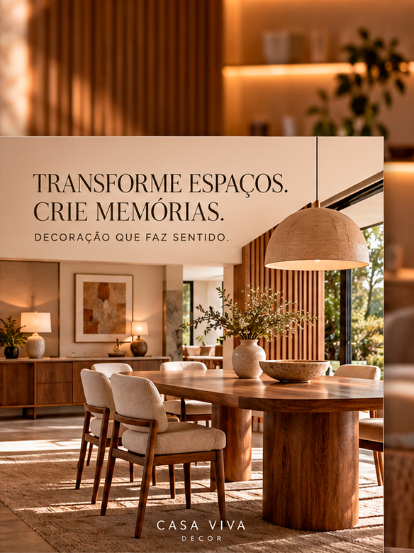 Direção visual da campanha Casa Viva Decor