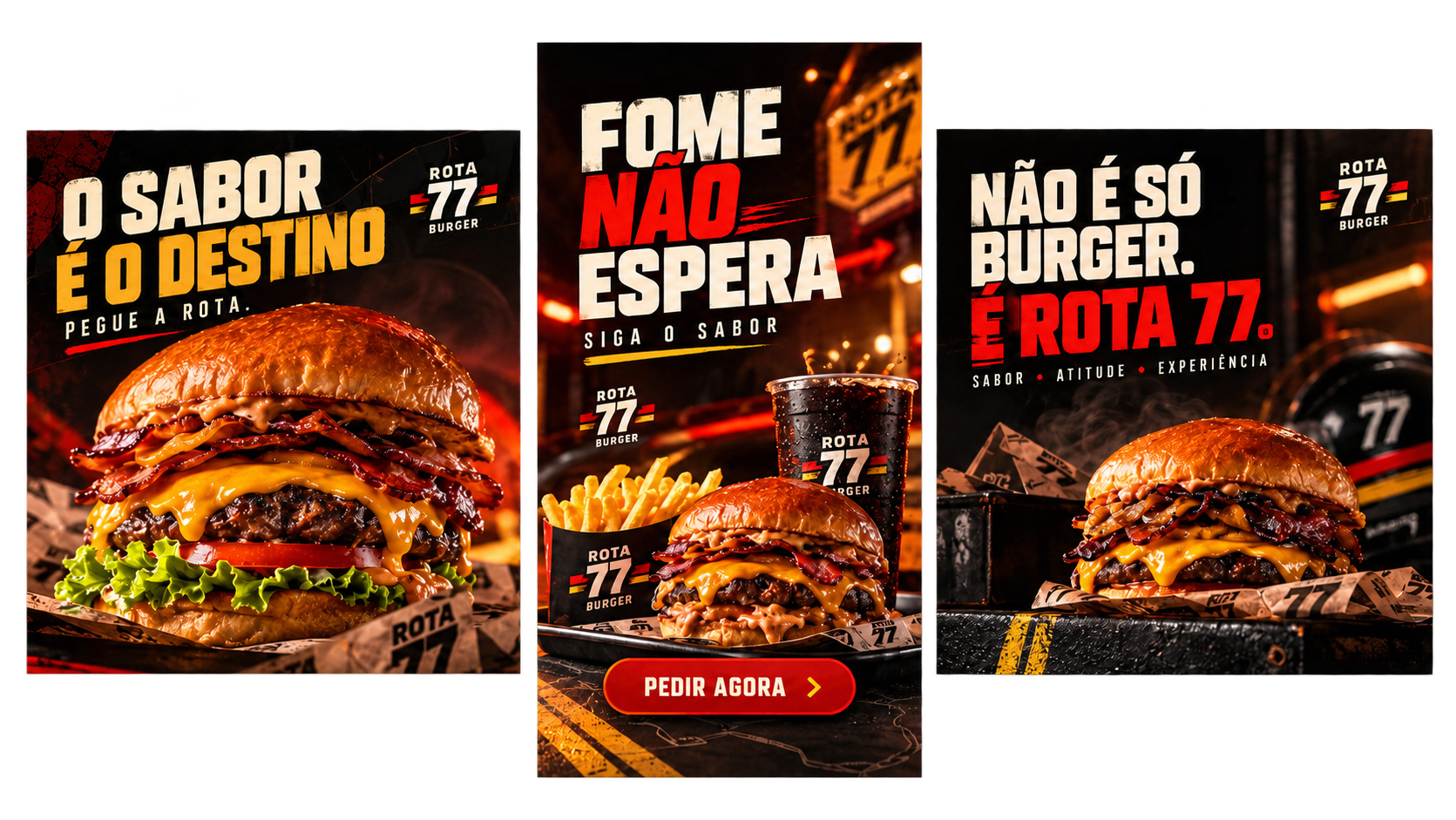 Rota 77 Burger — Campanha para redes sociais