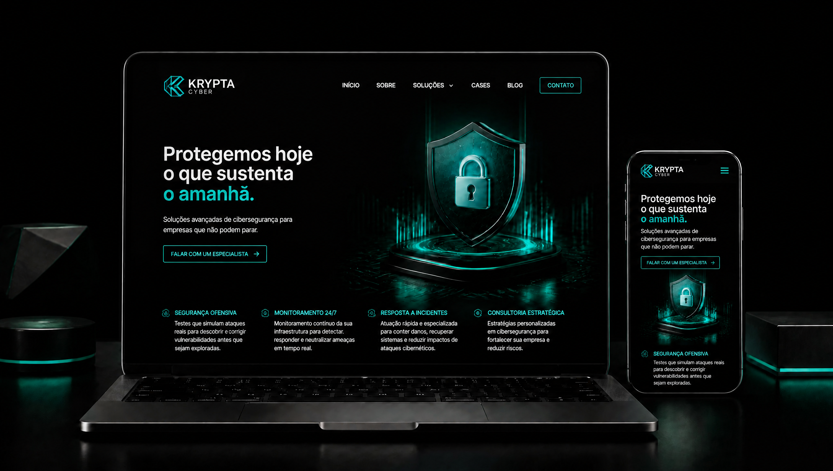 Krypta Cyber — website de tecnologia e cibersegurança