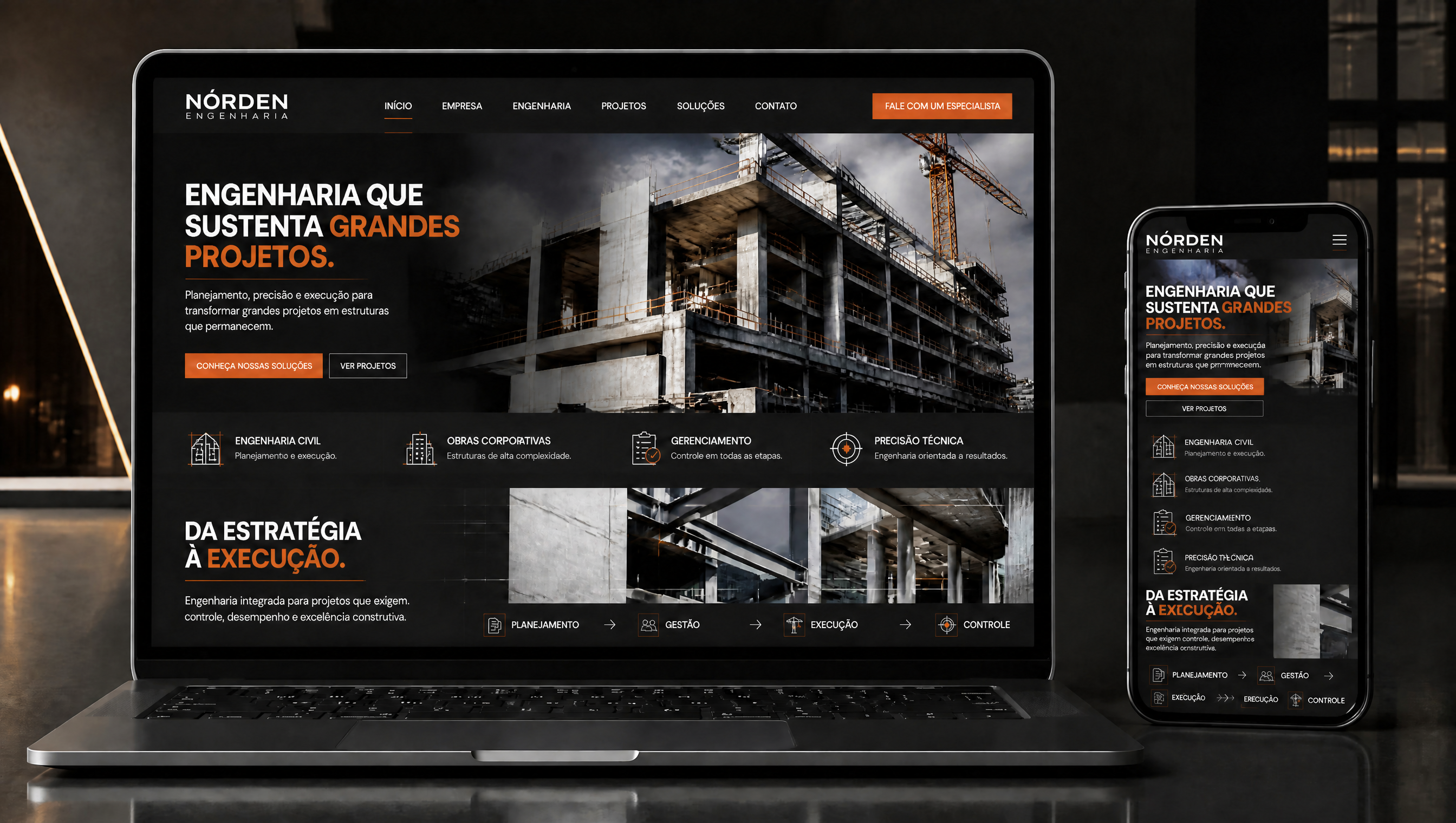 Nórden Engenharia — website corporativo de engenharia
