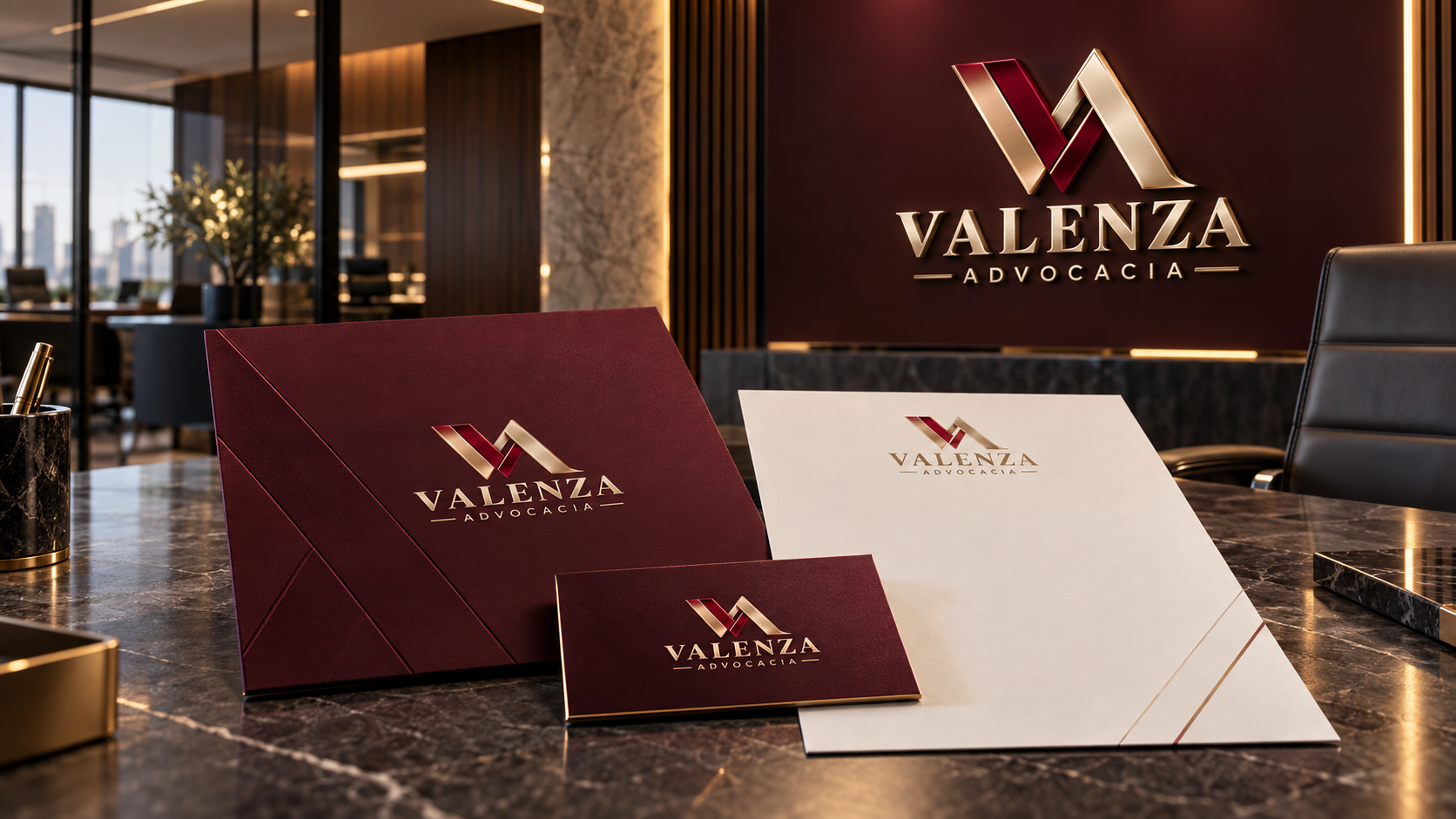 Aplicação da identidade Valenza Advocacia